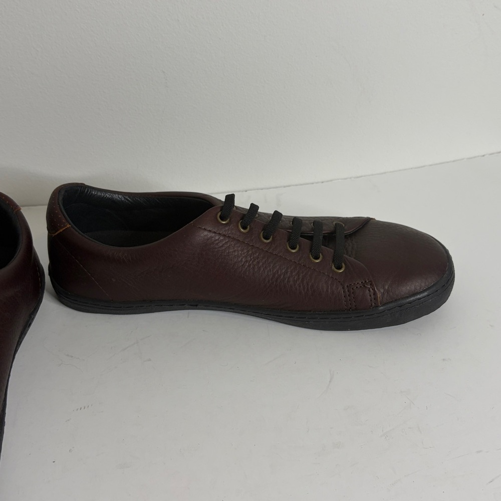 Men's Brown Leather Sneakers - Classic Casual Comfort - Picture 6 of 15